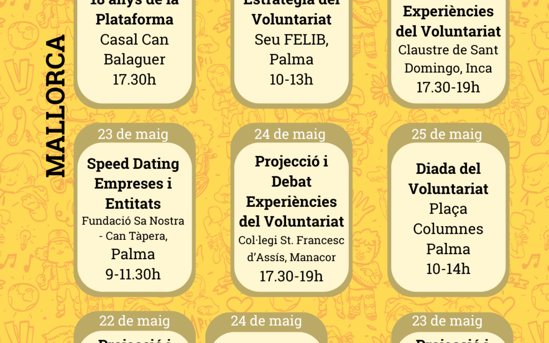 Setmana del Voluntariat – 20 a 25 de maig del 2024